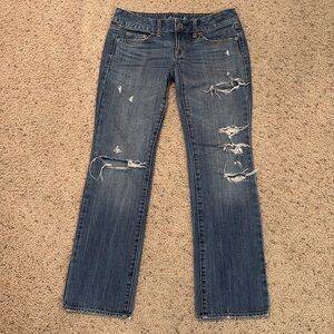 American Eagle low rise distressed jeans